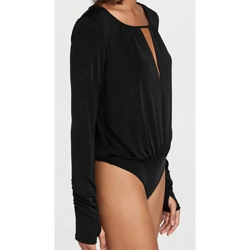 Free People Black Kaya Bodysuit‎ S